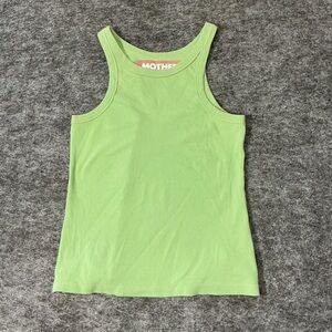 MOTHER MOVE IT Athletic Ribbed Vibrant Lime Green Ribbed Tank Top Size S